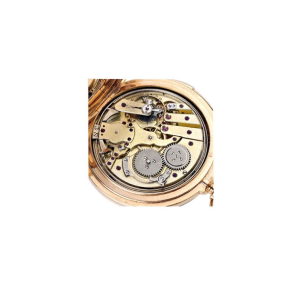 French gold repeating watch with calendar and moon phase Circa 1875 French gold repeating watch with calendar and moon phase Circa 1875