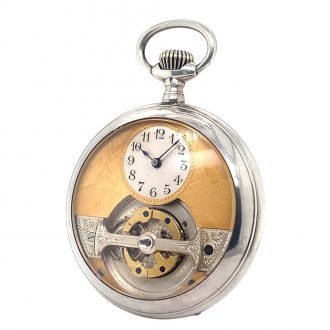 Rare Swiss silver lever poor man’s tourbillon watch Circa 1900 Rare Swiss silver lever poor man’s tourbillon watch Circa 1900