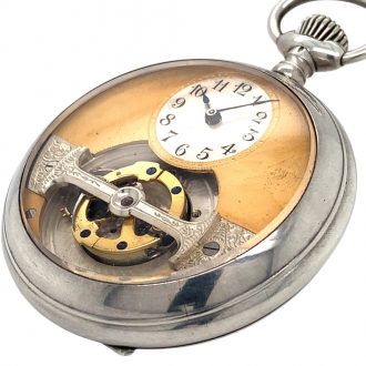 Rare Swiss silver lever poor man’s tourbillon watch Circa 1900 Rare Swiss silver lever poor man’s tourbillon watch Circa 1900