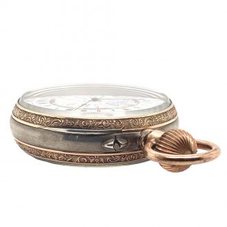 Swiss silver double-sided 24-hour World Time watch Circa 1890 Swiss silver double-sided 24-hour World Time watch Circa 1890