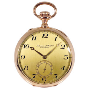 Fine Swiss 14 carat gold open faced keyless lever watch Circa 1906