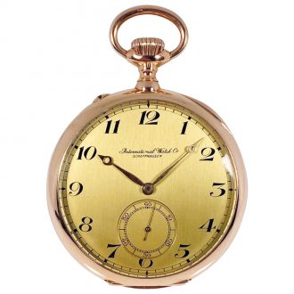 Fine Swiss 14 carat gold open faced keyless lever watch Circa 1906