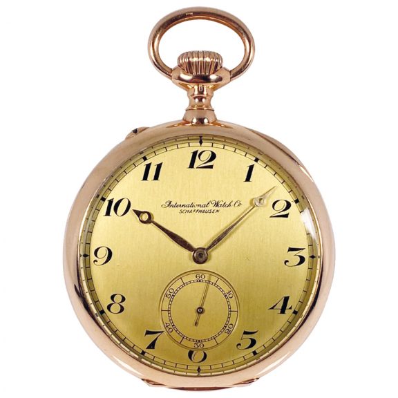 Fine Swiss 14 carat gold open faced keyless lever watch Circa 1906