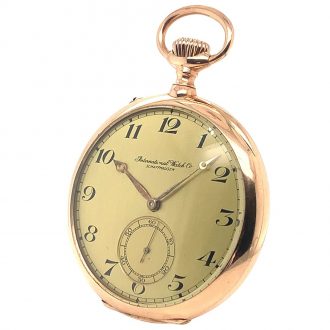 Fine Swiss 14 carat gold open faced keyless lever watch Circa 1906