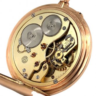 Fine Swiss 14 carat gold open faced keyless lever watch Circa 1906