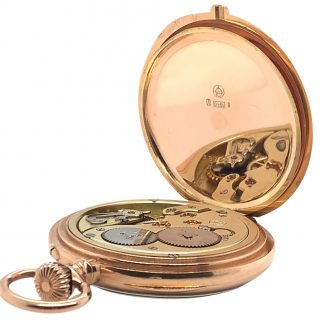Fine Swiss 14 carat gold open faced keyless lever watch Circa 1906