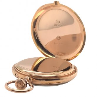 Fine Swiss 14 carat gold open faced keyless lever watch Circa 1906