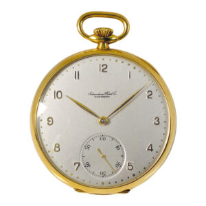 Swiss 18K gold open faced IWC lever pocket watch Circa 1958