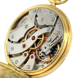 Swiss 18K gold open faced IWC lever pocket watch Circa 1958