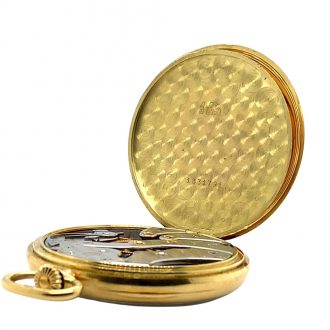 Swiss 18K gold open faced IWC lever pocket watch Circa 1958