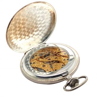 Swiss silver full hunter Schaffhausen pocket watch Circa 1978