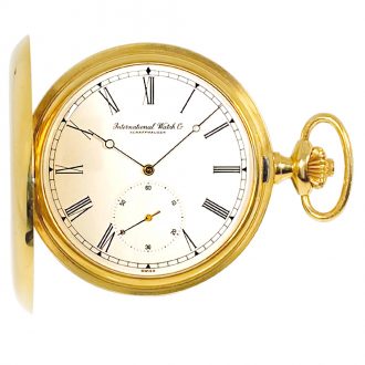 Swiss 18K gold full hunter Schaffhausen pocket watch Circa 1978