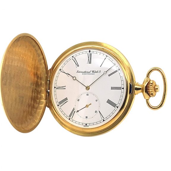 Swiss 18K gold full hunter Schaffhausen pocket watch Circa 1978