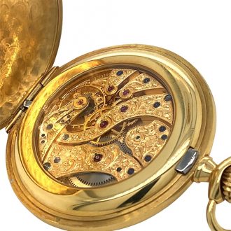 Swiss 18K gold full hunter Schaffhausen pocket watch Circa 1978