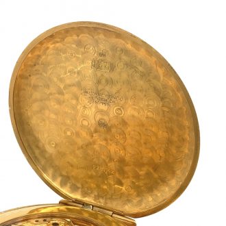 Swiss 18K gold full hunter Schaffhausen pocket watch Circa 1978