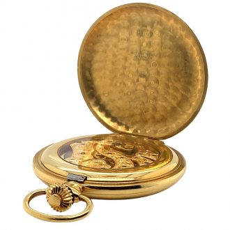 Swiss 18K gold full hunter Schaffhausen pocket watch Circa 1978