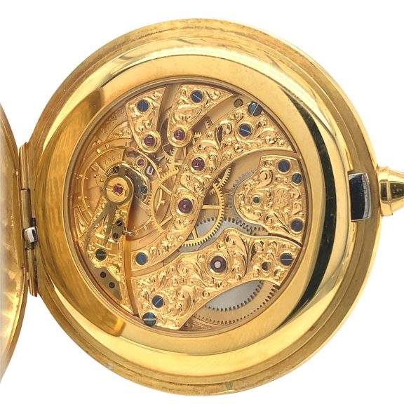 Swiss 18K gold full hunter Schaffhausen pocket watch Circa 1978 Swiss 18K gold full hunter Schaffhausen pocket watch Circa 1978