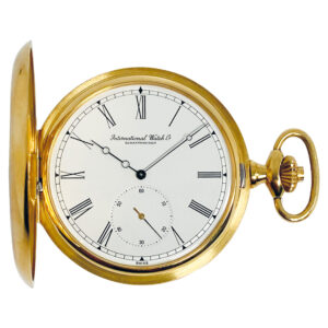 Swiss 18K gold half-hunting cased lever watch Circa 1980