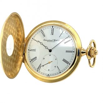 Swiss 18K gold half-hunting cased lever watch Circa 1980
