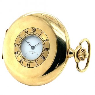 Swiss 18K gold half-hunting cased lever watch Circa 1980