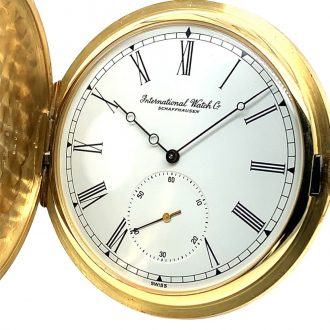 Swiss 18K gold half-hunting cased lever watch Circa 1980