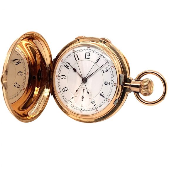 Swiss split-second chronograph with diablotine Circa 1890 Swiss split-second chronograph with diablotine Circa 1890