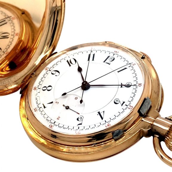Swiss split-second chronograph with diablotine Circa 1890 Swiss split-second chronograph with diablotine Circa 1890