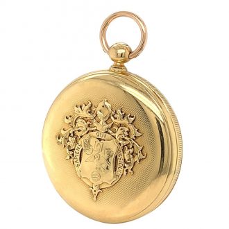 French 18K gold half-hunting cased lever pocket watch Circa 1850