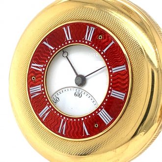French 18K gold half-hunting cased lever pocket watch Circa 1850