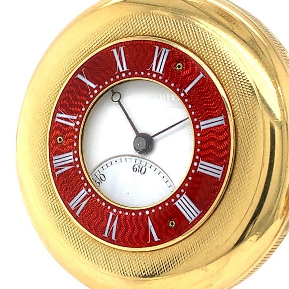 French 18K gold half-hunting cased lever pocket watch Circa 1850 French 18K gold half-hunting cased lever pocket watch Circa 1850