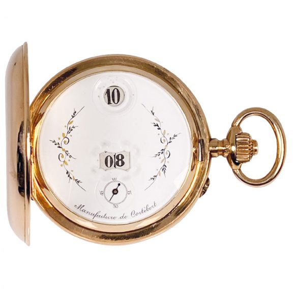 Swiss rare pocket watch with digital time display Circa 1880 Swiss rare pocket watch with digital time display Circa 1880