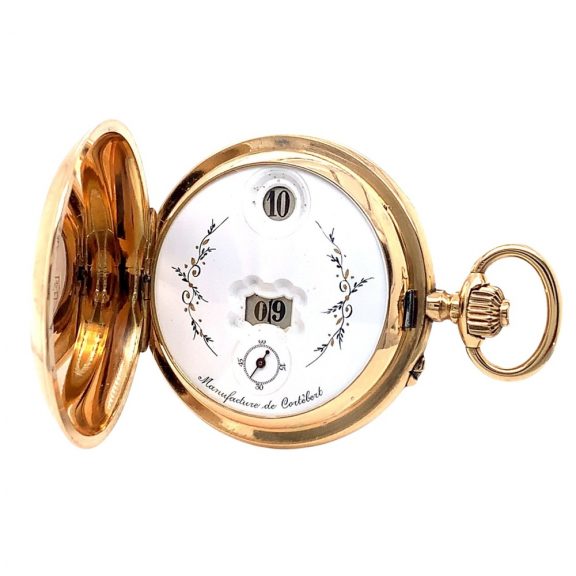 Swiss rare pocket watch with digital time display Circa 1880 Swiss rare pocket watch with digital time display Circa 1880