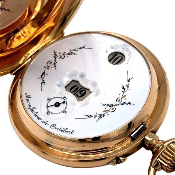 Swiss rare pocket watch with digital time display Circa 1880 Swiss rare pocket watch with digital time display Circa 1880