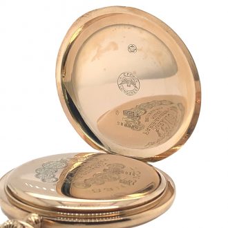 Swiss 14k rose gold hunting cased pocket watch Circa 1912