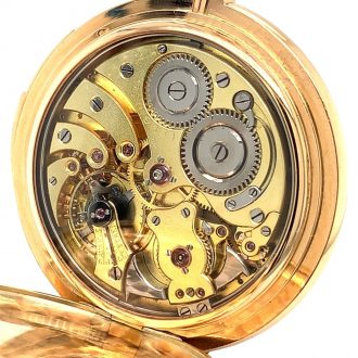 Swiss gold minute repeater keyless pocket watch Circa 1905