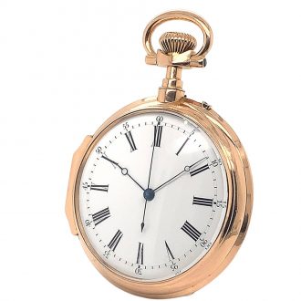 Swiss rose gold watch with jumping centre seconds Circa 1878