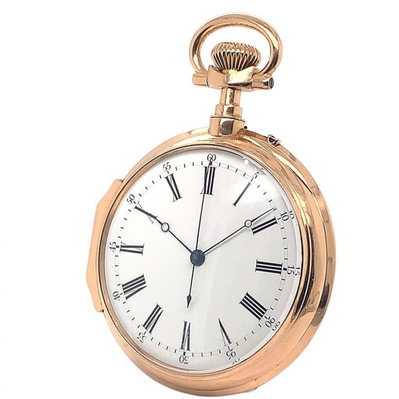 Swiss rose gold watch with jumping centre seconds Circa 1878 Swiss rose gold watch with jumping centre seconds Circa 1878