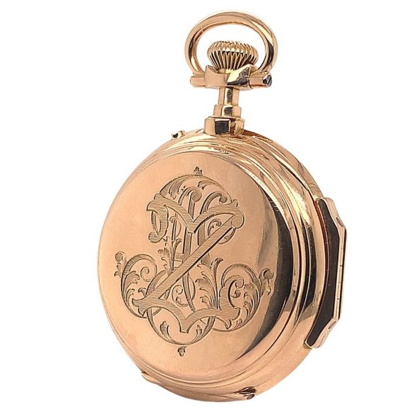 Swiss rose gold watch with jumping centre seconds Circa 1878 Swiss rose gold watch with jumping centre seconds Circa 1878