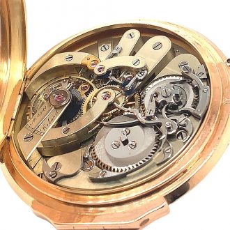 Swiss rose gold watch with jumping centre seconds Circa 1878