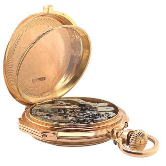 Swiss rose gold watch with jumping centre seconds Circa 1878