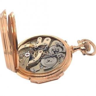 Swiss rose gold watch with jumping centre seconds Circa 1878