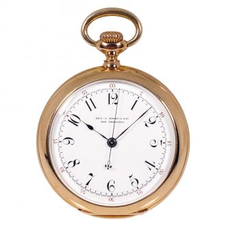 Rare Swiss gold deck watch with centre seconds Circa 1895