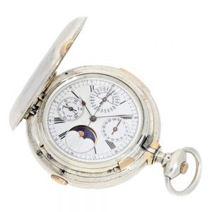 Swiss silver high complicated hunting cased watch Circa 1890