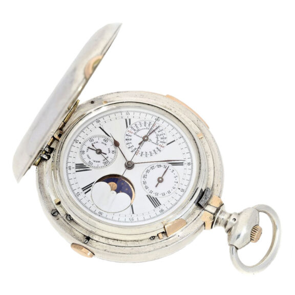Swiss silver high complicated hunting cased watch Circa 1890