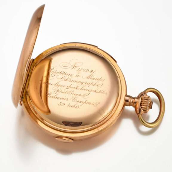 A Swiss 18k gold minute repeating chronograph Circa 1890 A Swiss 18k gold minute repeating chronograph Circa 1890