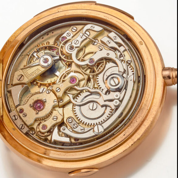 A Swiss 18k gold minute repeating chronograph Circa 1890 A Swiss 18k gold minute repeating chronograph Circa 1890