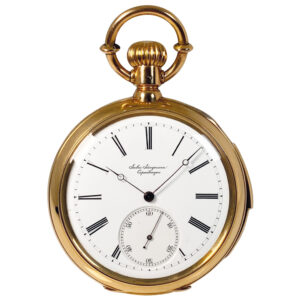Danish gold open faced minute repeating pocket watch Circa 1889