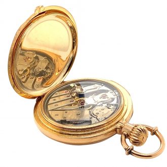 Danish gold open faced minute repeating pocket watch Circa 1889