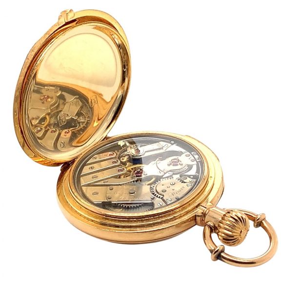 Danish gold open faced minute repeating pocket watch Circa 1889 Danish gold open faced minute repeating pocket watch Circa 1889