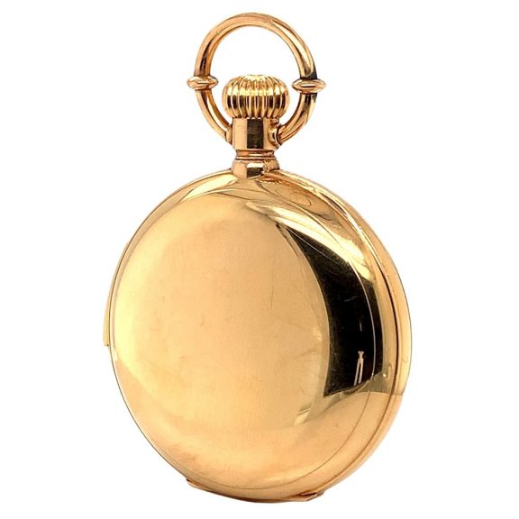 Danish gold open faced minute repeating pocket watch Circa 1889 Danish gold open faced minute repeating pocket watch Circa 1889